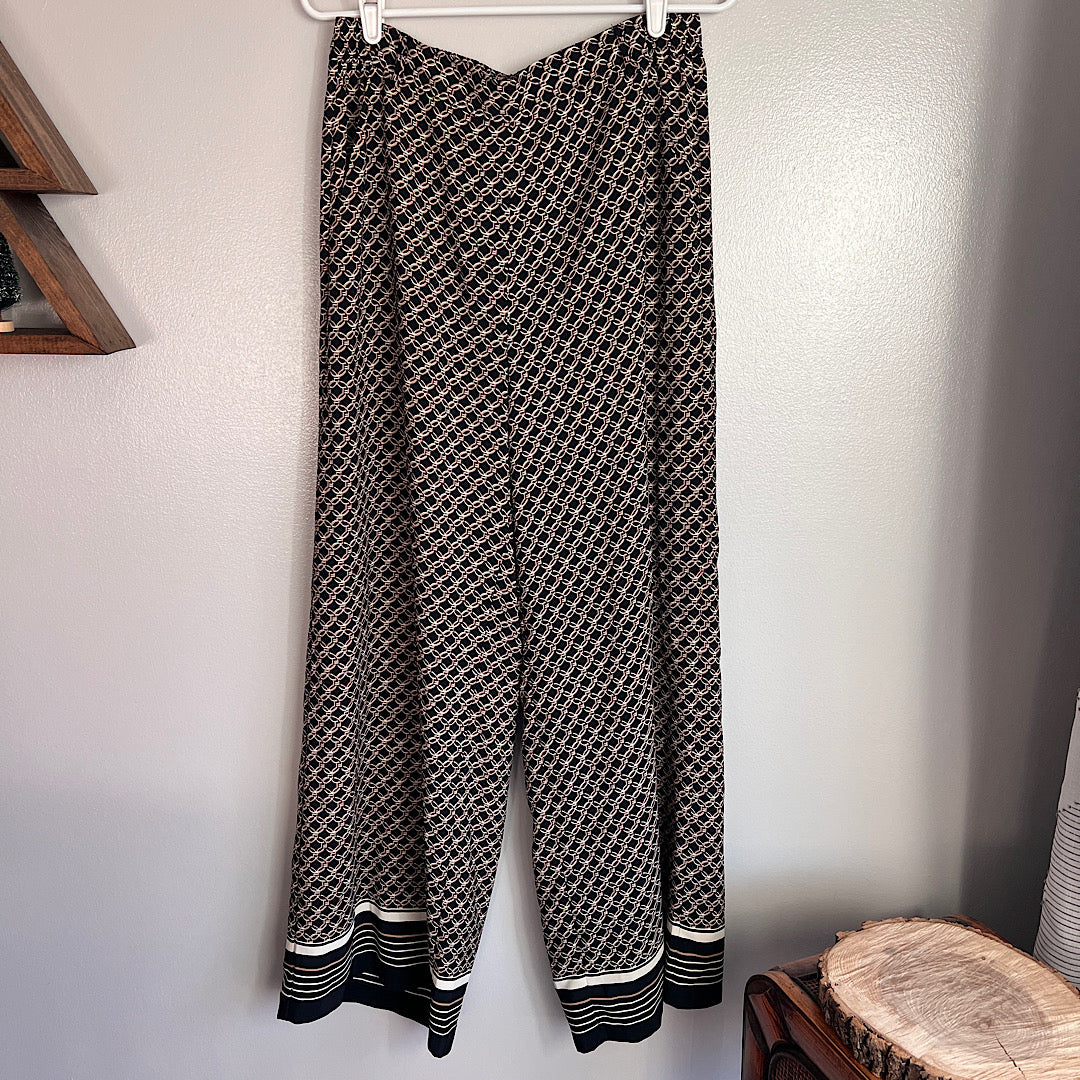 H&M Patterned Wide Leg Trouser Pant