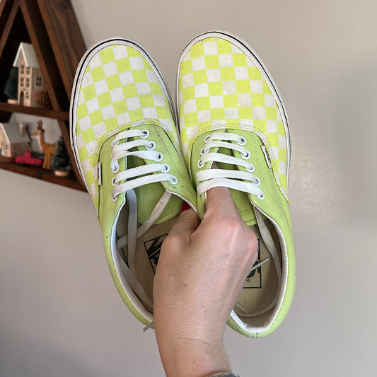 Vans Authentic Lime Checkerboard Sneakers (9.5 women's)