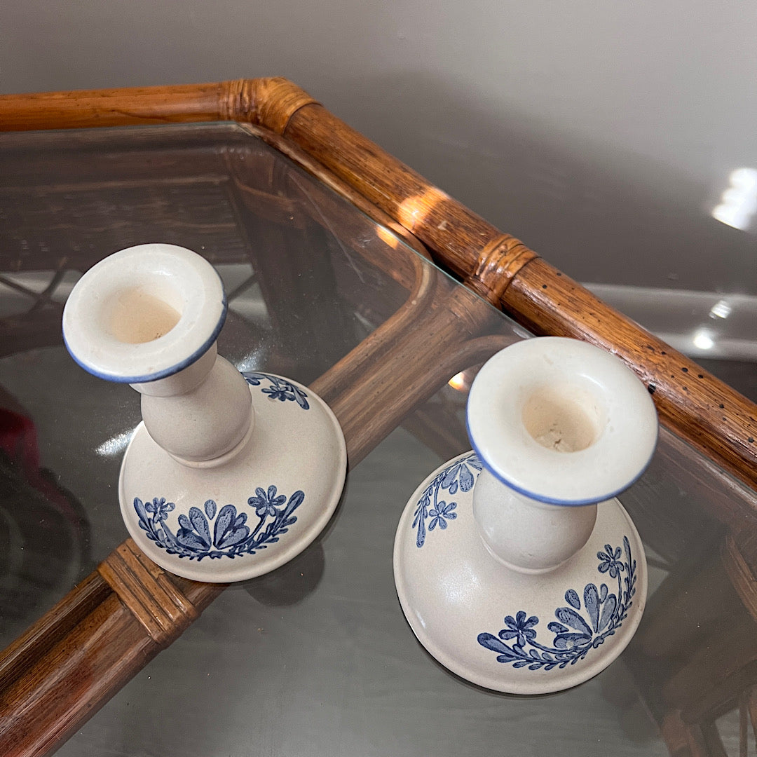Vintage Pfaltzgraff Stoneware Candlestick Holders