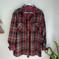 Vintage Maroon & Black Plaid Button Up