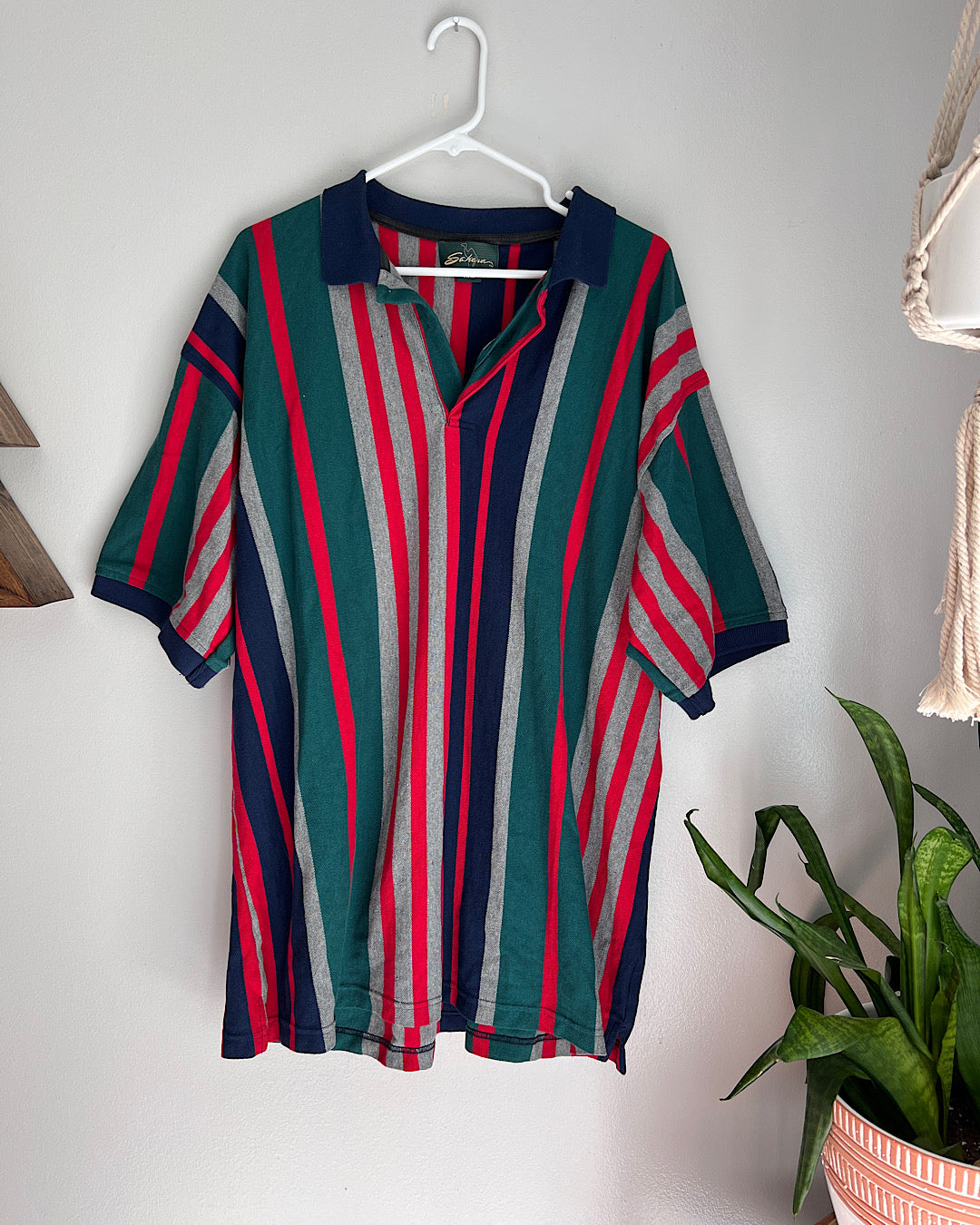Vintage Sahara Striped Polo T-Shirt
