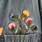 Vintage Flower Embroidered Denim Shirt