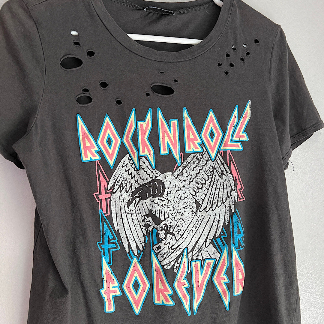 Rock N Roll Distressed Graphic Tee