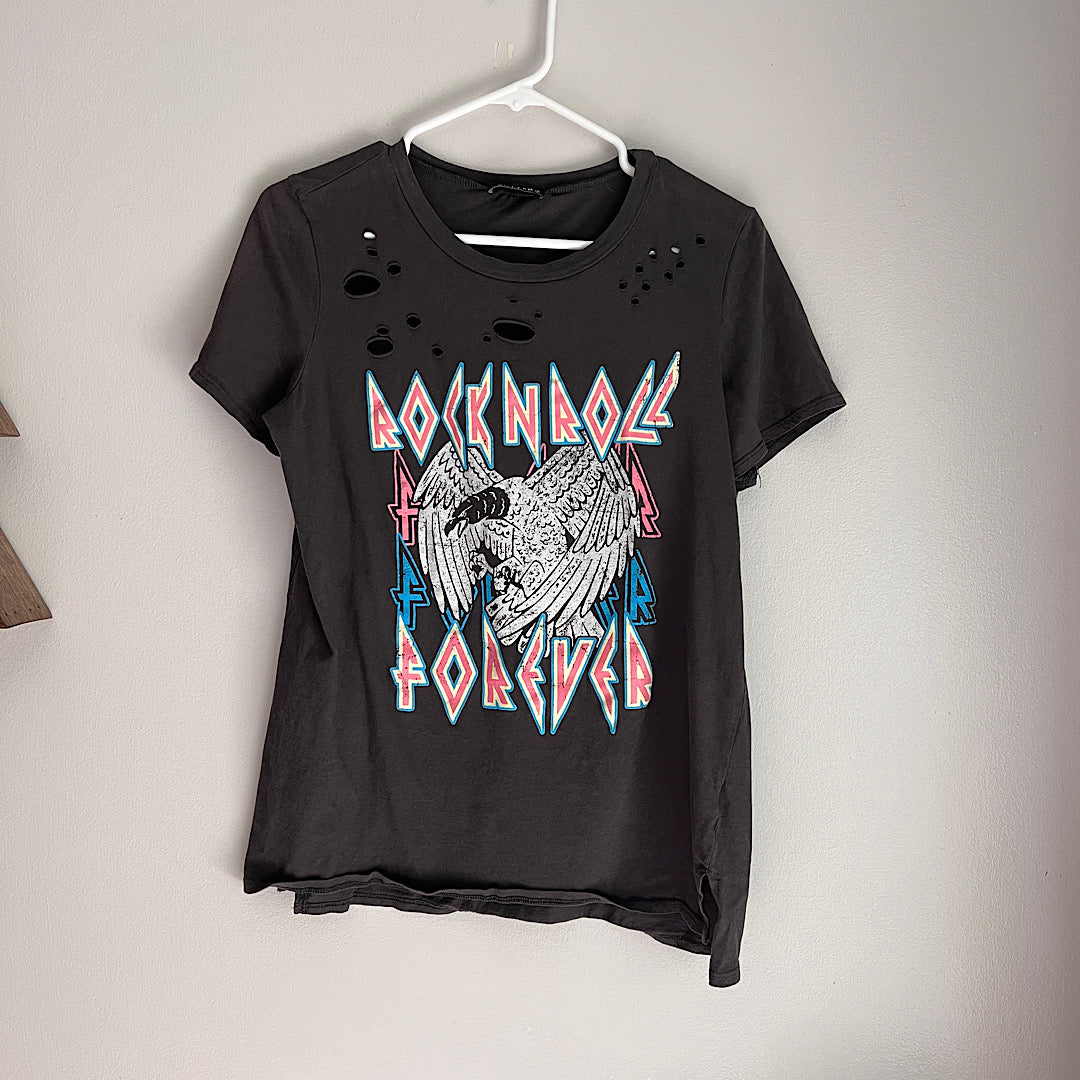 Rock N Roll Distressed Graphic Tee