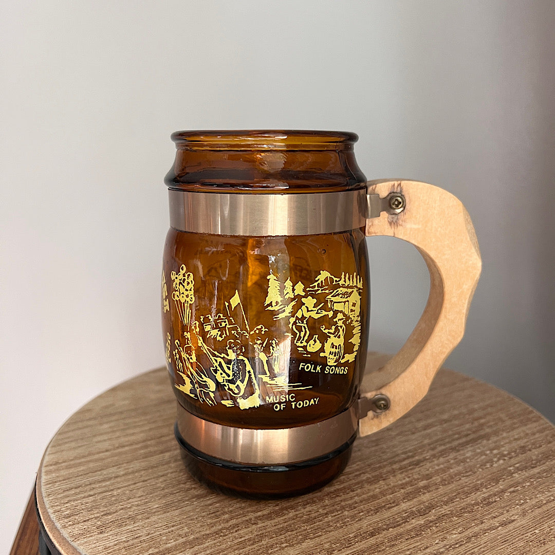 Opryland USA Tennessee Barrel Amber Glass Mug