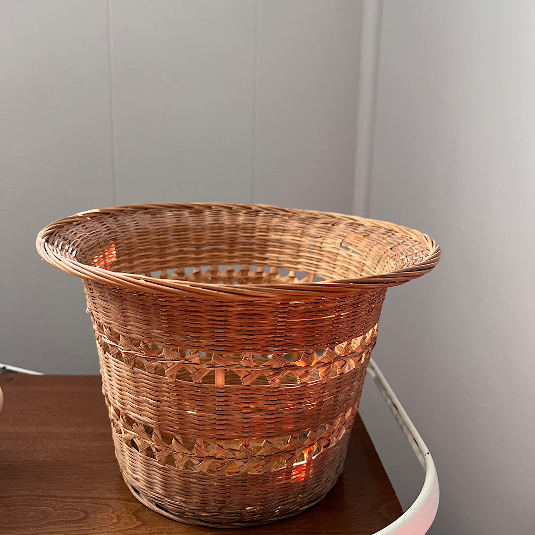 Vintage Boho Wicker Plant Basket