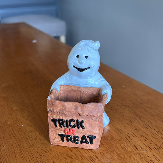 Cute Ghost with Trick or Treat Bag Halloween Decor