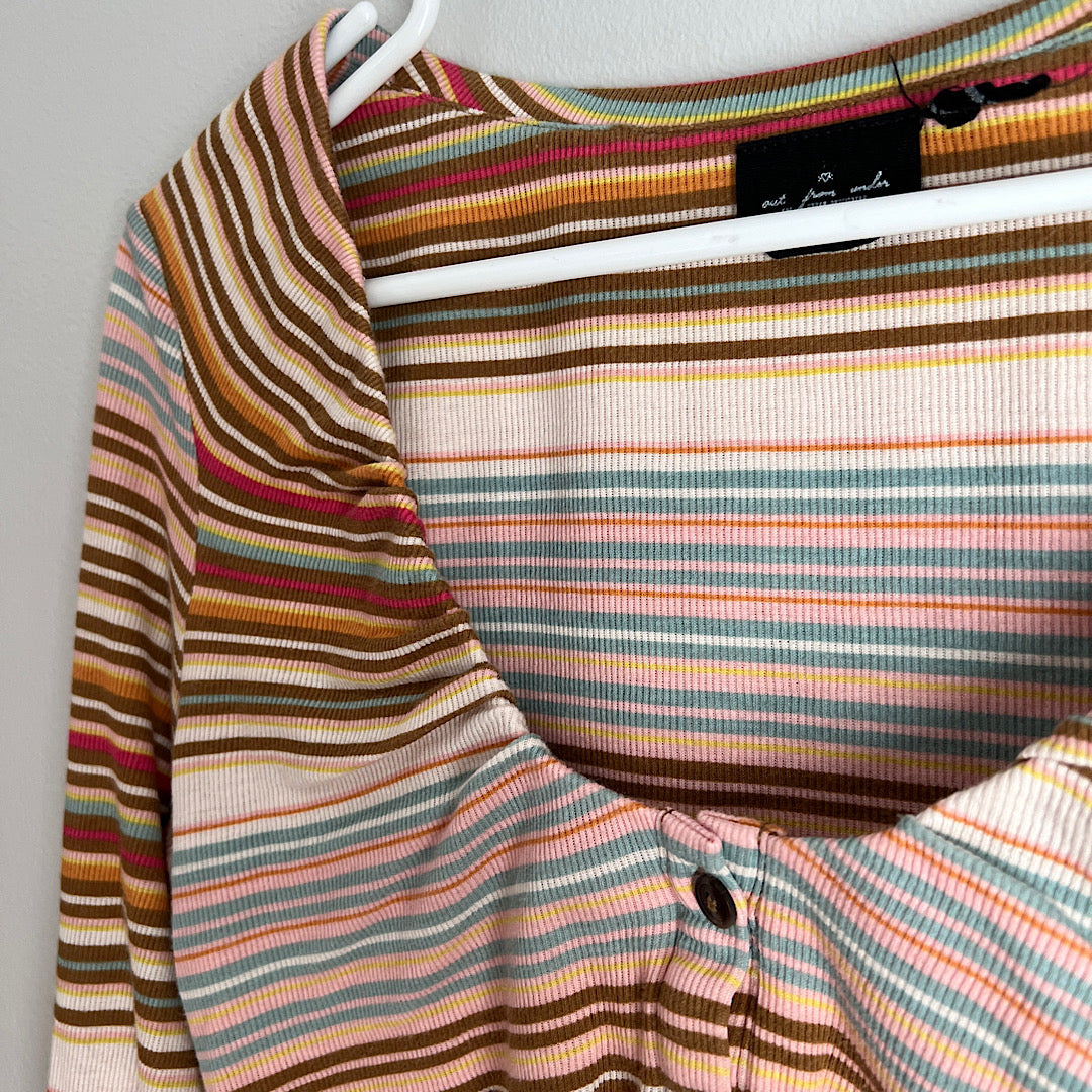Urban Outfitters Retro Stripe Crop Long Sleeve