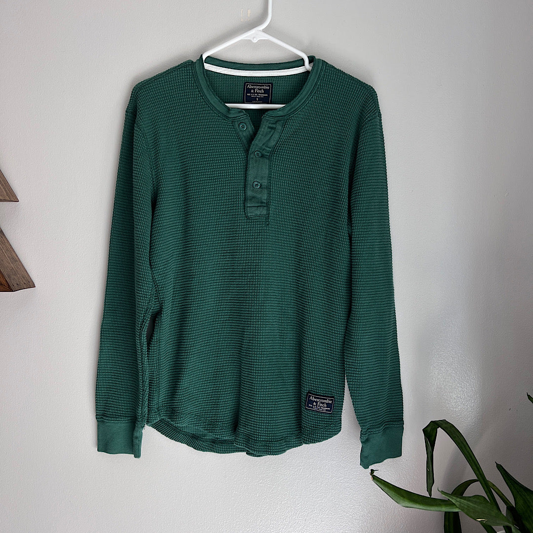 Abercrombie Green Thermal Long Sleeve