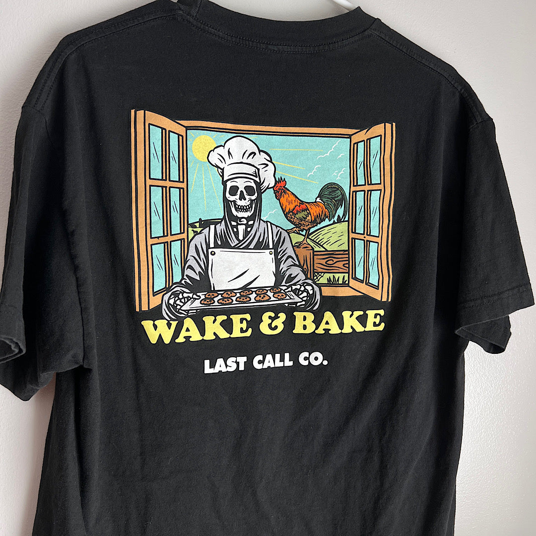 Wake & Bake Skull Graphic T-Shirt