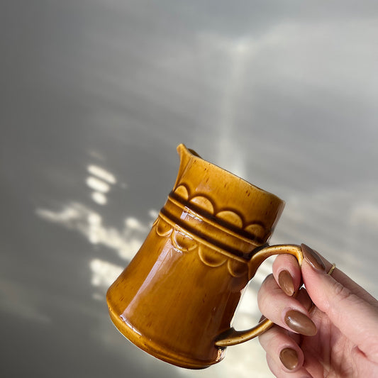 Vintage Small Mustard Color Pitcher