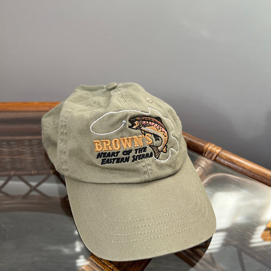Vintage Brown's Fishing Canvas Hat