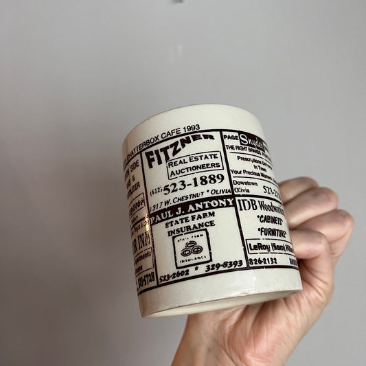 Vintage '93 Cafe Advertising Mug