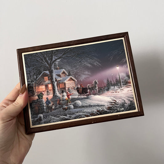 Vintage Terry Redlin Collectible Winter Wonderland Framed Artwork (4x6)
