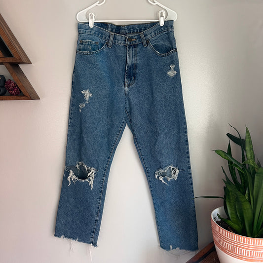 Vintage Boyfriend Fit Distressed Jeans