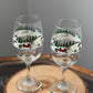 Vintage Christmas Wine Glasses (Set of 2)