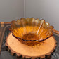 Vintage Amber Glass Sunflower Bowl