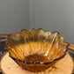 Vintage Amber Glass Sunflower Bowl