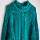 Vintage Teal Mock Neck Sweater