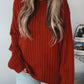 Red Stripe Knit Crewneck Sweater