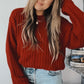 Red Stripe Knit Crewneck Sweater