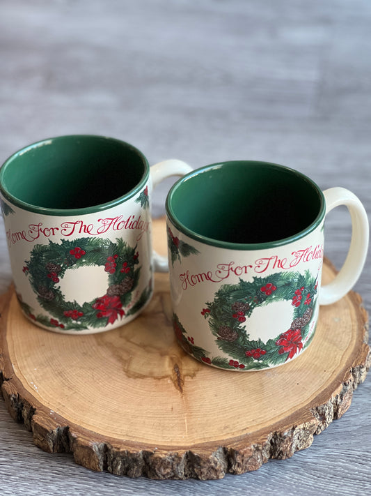 Vintage 1989 Home for the Holidays Mugs (set of 2)