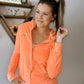 Vintage ('10) PINK Terry Zip Hoodie Neon Orange & Gold Foil